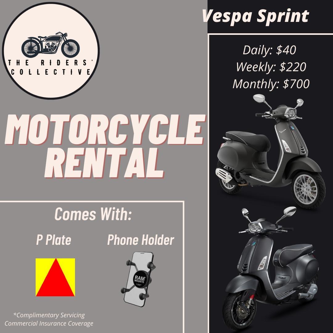 Vespa Sprint Rental, Motorcycles, Motorcycle Rental on Carousell