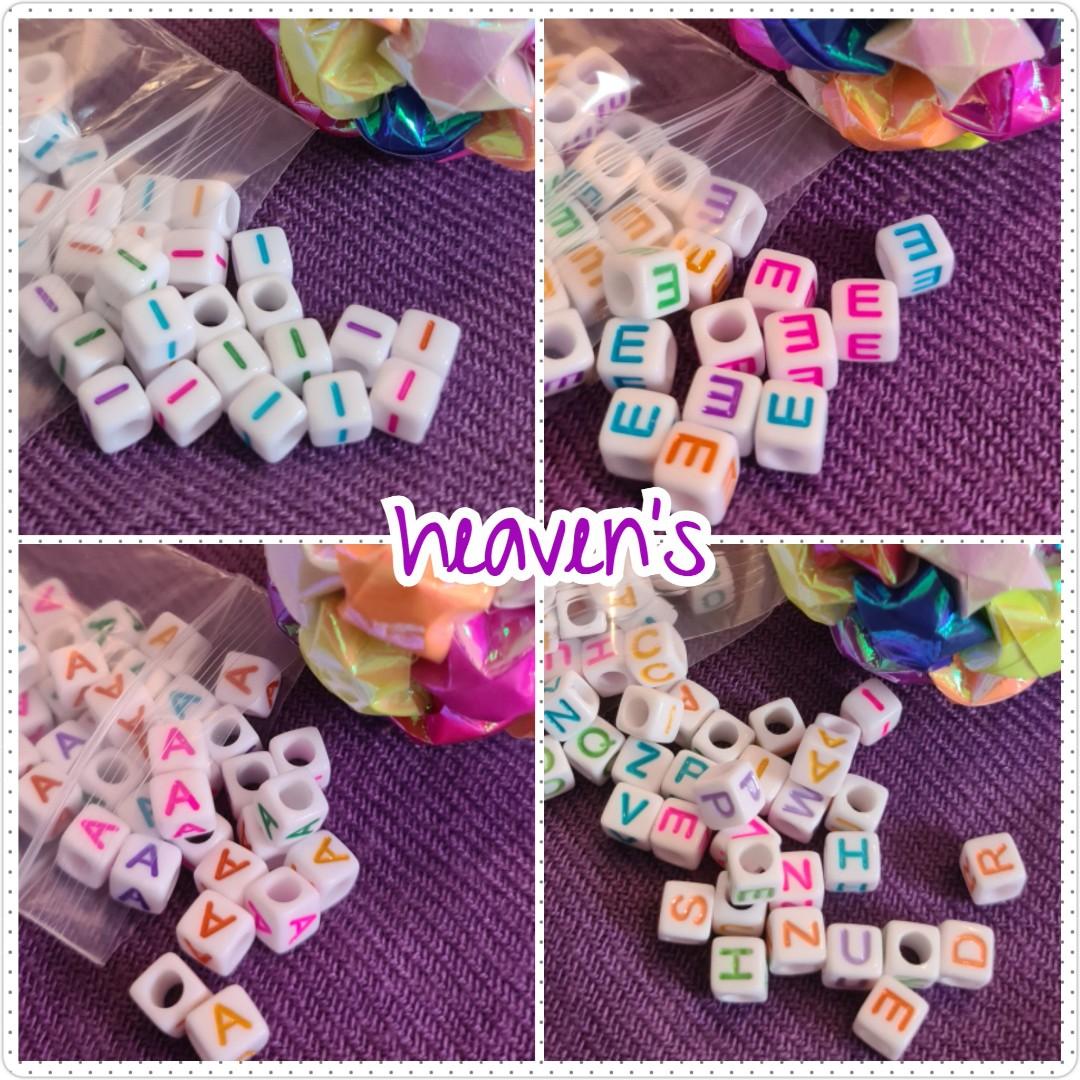White Alphabet beads 6mm x 6mm : Single letter or mixed packs, Hobbies &  Toys, Stationery & Craft, Craft Supplies & Tools on Carousell