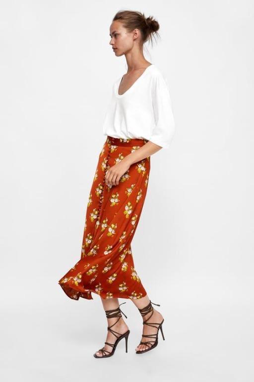Red floral new arrivals maxi skirt