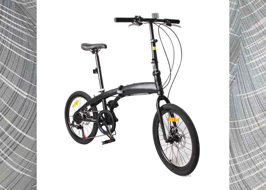 20 Inch 7 Speed Foldable bike Aluminium Frame Shimano Gear [Black