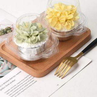 2 Ways 1 Cavity PET Clear Cupcake Case w/Airtight Lid ( Ready stock)