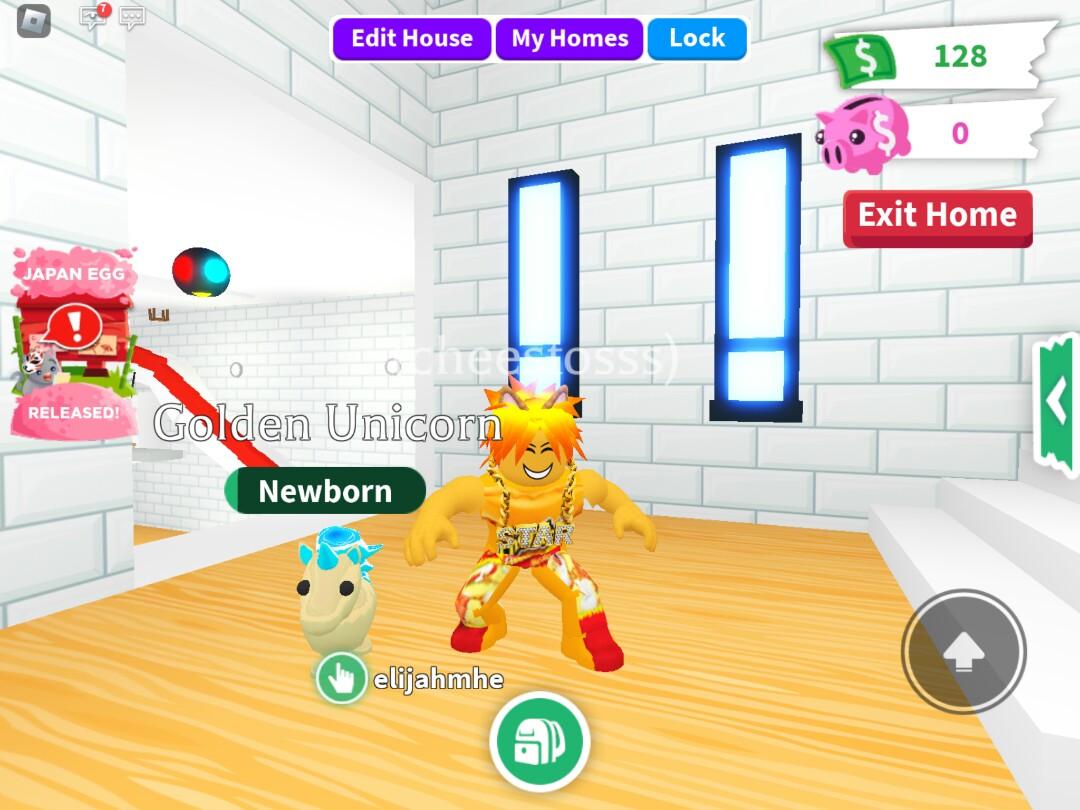 Adopt me normal gold unicorn, Video Gaming, Gaming Accessories, InGame