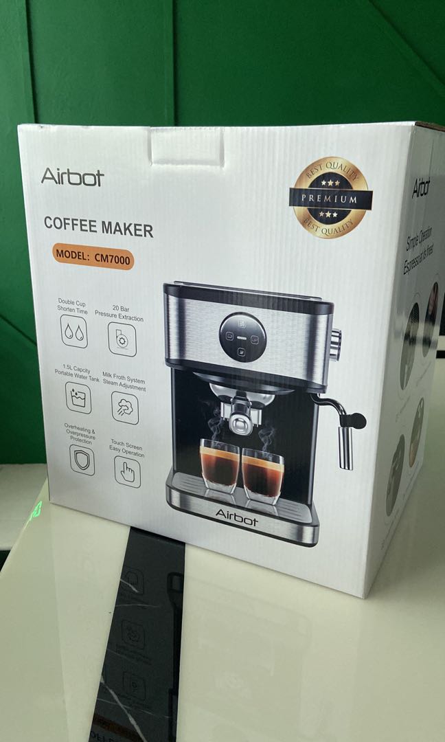 Airbot CM7000 Coffee Maker Machine Espresso Milk Froth Steam Dual