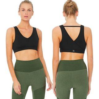 Authentic ALO YOGA Black Togetherness Ribbed Sports Bra XS