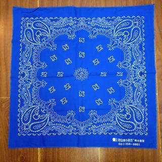bandana/handkerchief/sapu tangan paisley biru korea