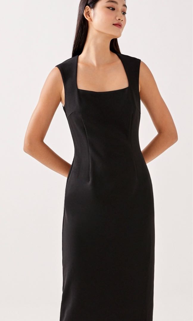 BNWT LB Darina Classic Square Neck Pencil Dress, Women's Fashion ...