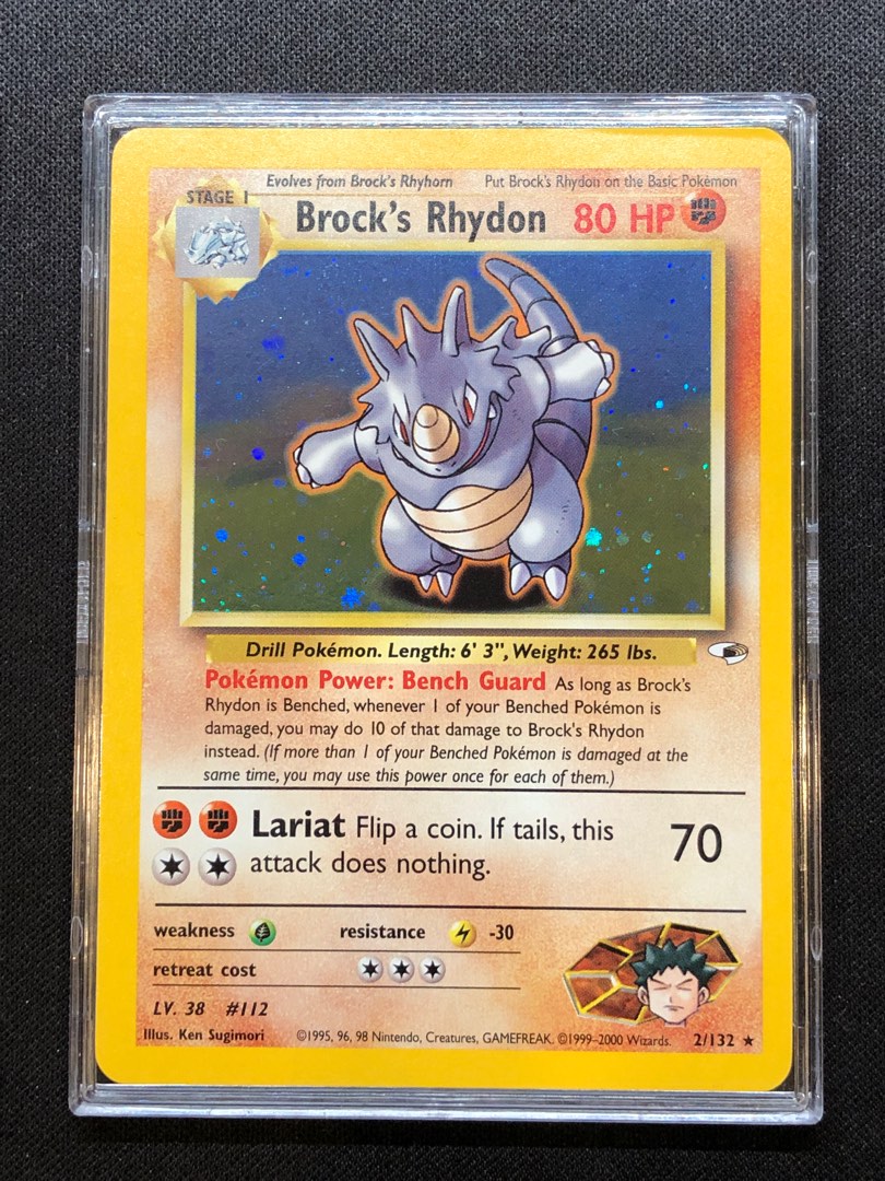 Brock's Rhydon Gym Heroes 2/132 Holo Rare Pokémon Card, Hobbies & Toys,  Toys & Games on Carousell