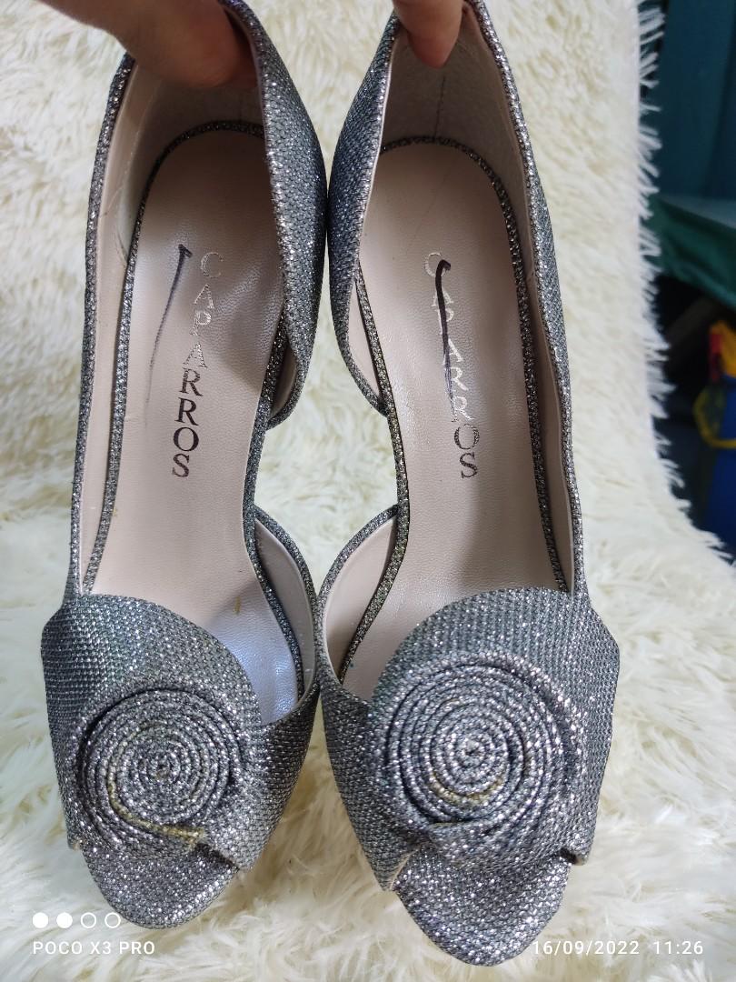 caparros silver heels