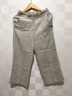 Celana Bahan Panjang 7/8 Motif Polos Kasual Formal