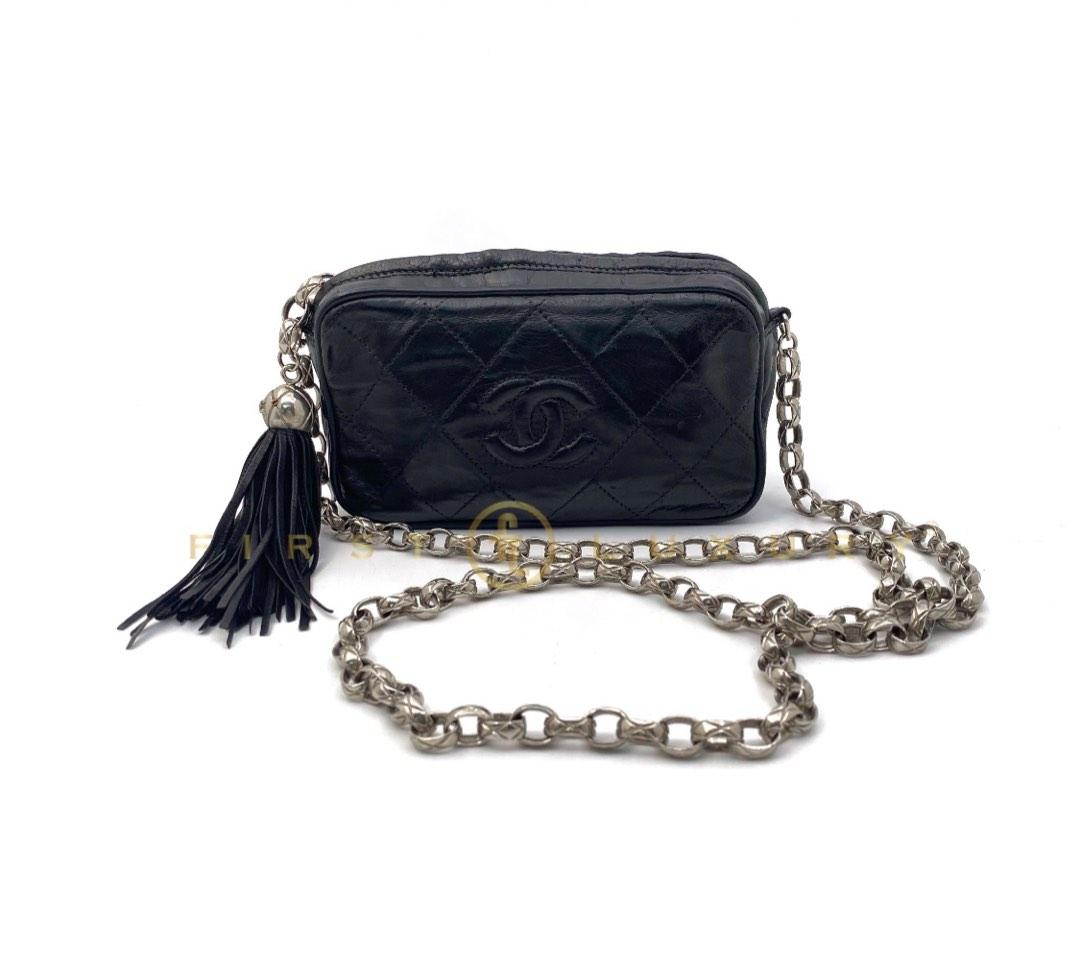 Chanel Caviar Quilted Phone Holder With Chain Black in Leather with  Gold-tone - US