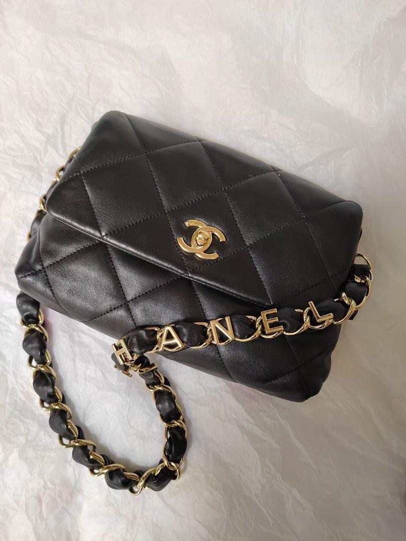 Chanel logo strap flap