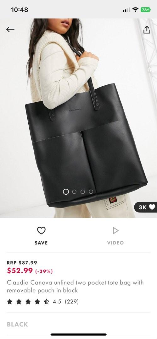 Claudia canova unlined two pocket tote bag new arrivals
