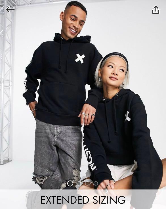 COLLUSION Unisex logo hoodie Black Women s Fashion Coats Jackets and Outerwear on Carousell