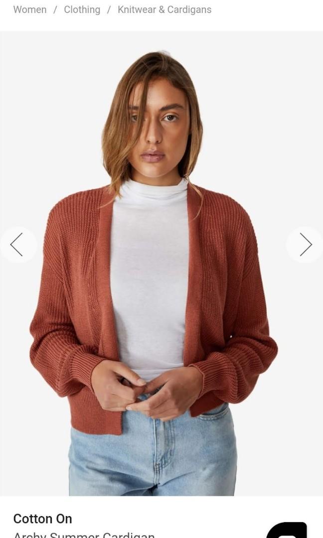 Cotton On Burnt Orange Knitted Cardigan Women s Fashion Coats