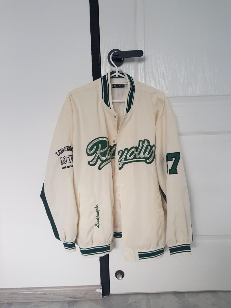 Cream varsity jacket, Men's Fashion, Coats, Jackets and Outerwear on