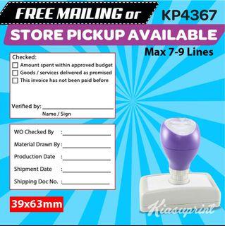 Custom Rectangle Self Inking Stamp KP4367 (39mm x 63mm)