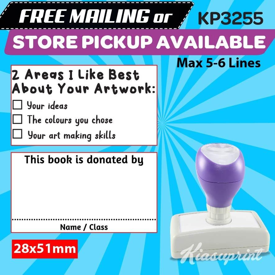 Customizable Rectangle Self Inking Stamp KP3255, Hobbies & Toys