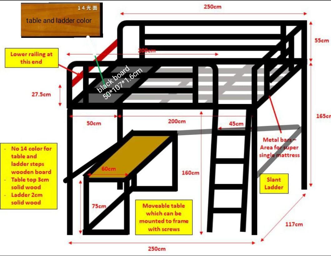 Customize loft bed/condo /HDB single/super single/queen /king size