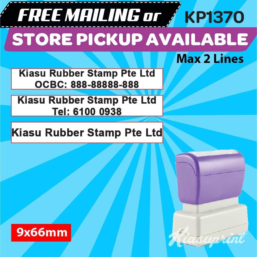 Customized Rectangle Self Inking Stamp KP1370, Hobbies & Toys