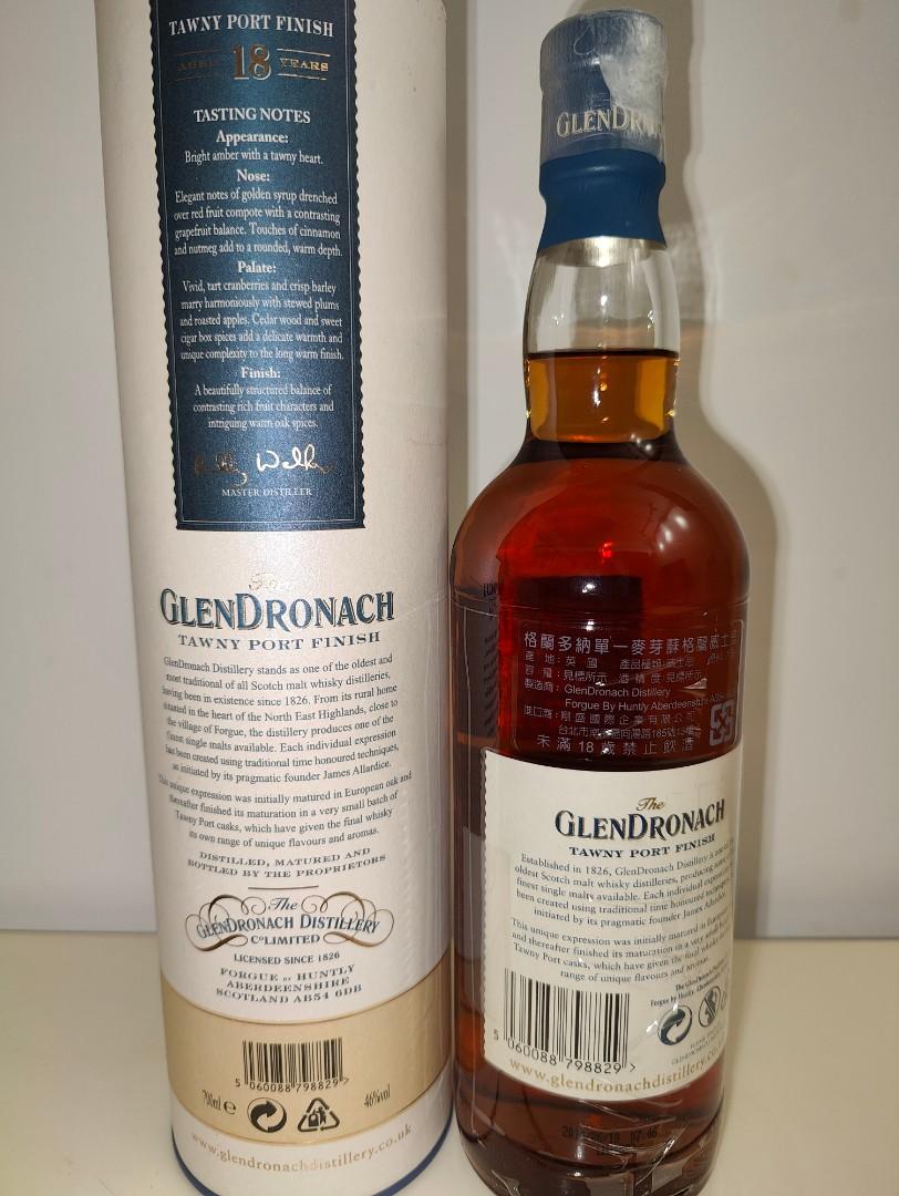 Glendronach 18 Yo Tawny Port Finish （分類：酒精飲料）位於 Hong Kong。 由 ken_feng 提交（商品編號 1185201219，圖片 2）。簡介： Glendronach 18yo (2014) by Billy Walker。