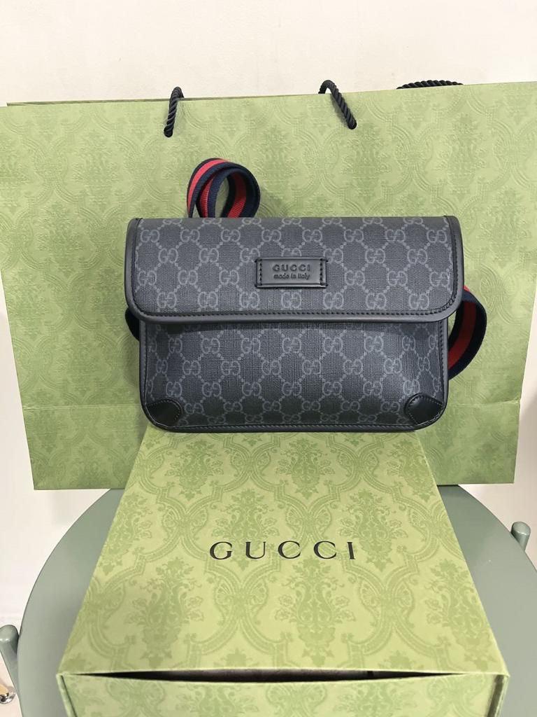 Gucci belt bag black and hotsell yellow