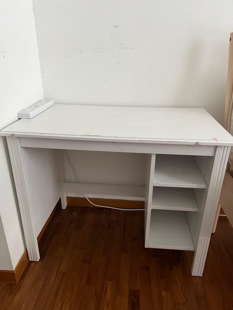 IKEA Brusali study desk , white. 90x73x52, Furniture & Home Living, Furniture, Tables & Sets on