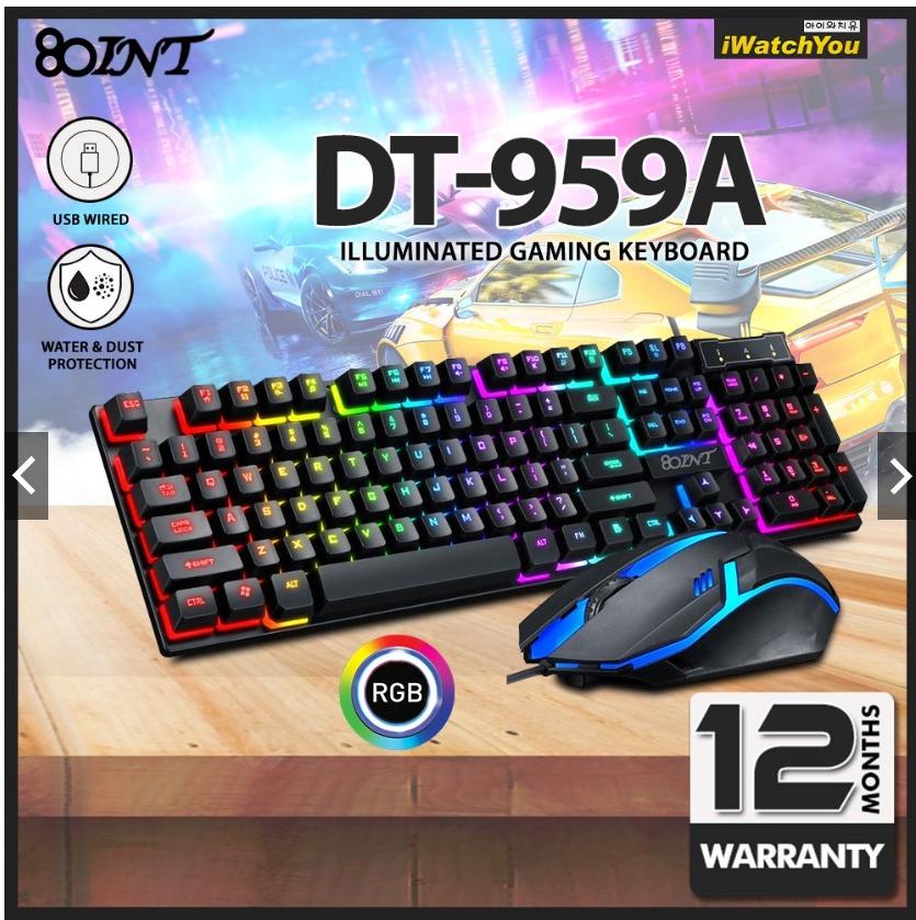 ILLUMINATED GAMING KEYBOARD AND MOUSE DT-959A RGB, Computers & Tech ...