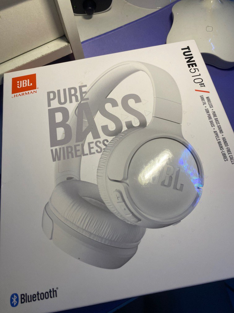 JBL Tune 510BT pure bass wireless headphones white, Audio, Headphones ...