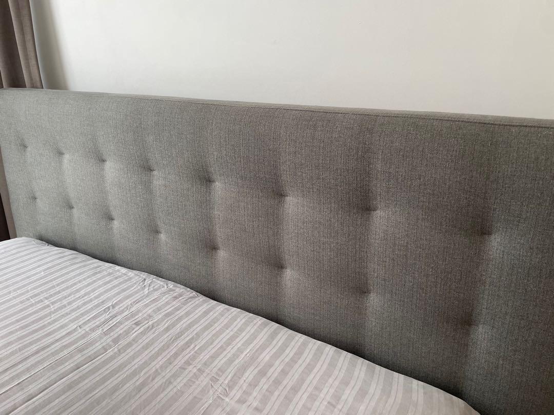 King Living Serenade Soft Storage Bedframe (King Size) Grey fabric