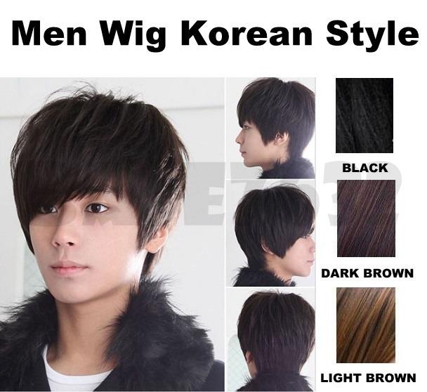 Korean Style Men Man Guy Short Full Wigs Wig Cosplay Party Hair 3color  Black / Dark Brown / Light Brown , Beauty & Personal Care, Hair on  Carousell
