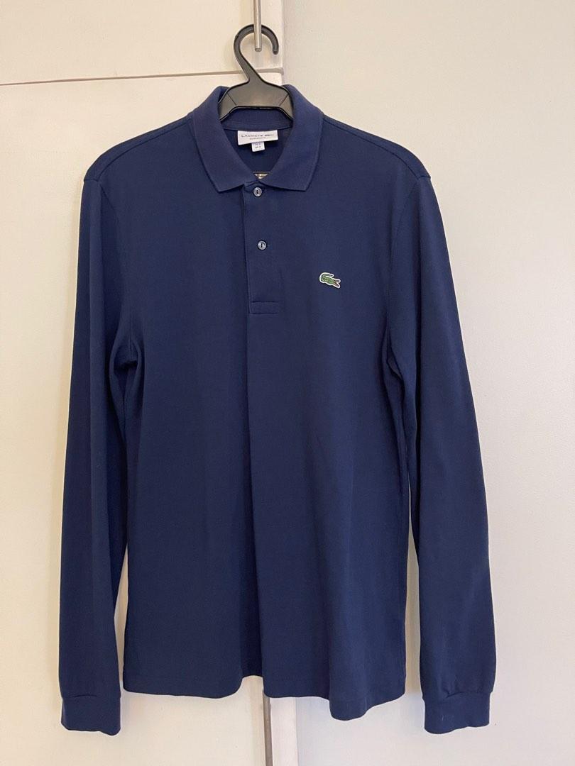 Lacoste navy long sleeve polo shirt clearance