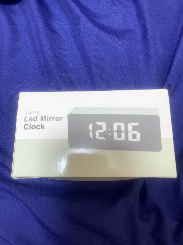 LED mirror clock $6, Furniture & Home Living, Home Decor, Clocks on ...