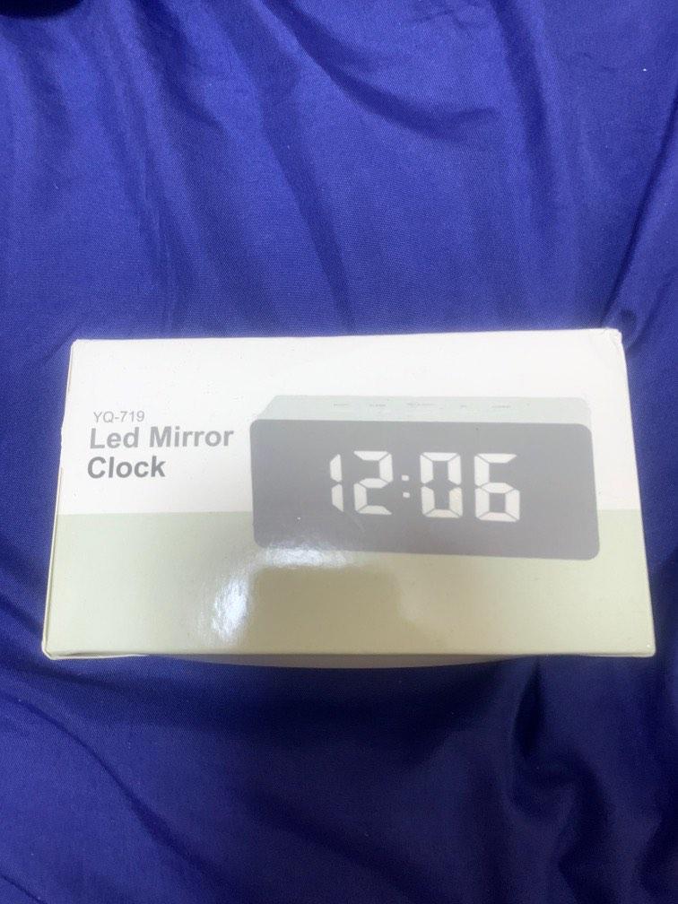 LED mirror clock 6, Furniture & Home Living, Home Decor, Clocks on