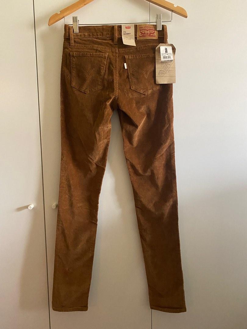Levi's Corduroy Brown Skinny Midrise Jeans, Women's Fashion, Bottoms, Jeans  on Carousell