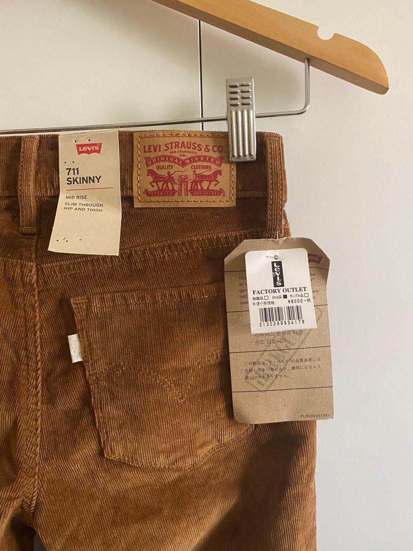 Levi's Corduroy Brown Skinny Midrise Jeans, Women's Fashion, Bottoms, Jeans  on Carousell