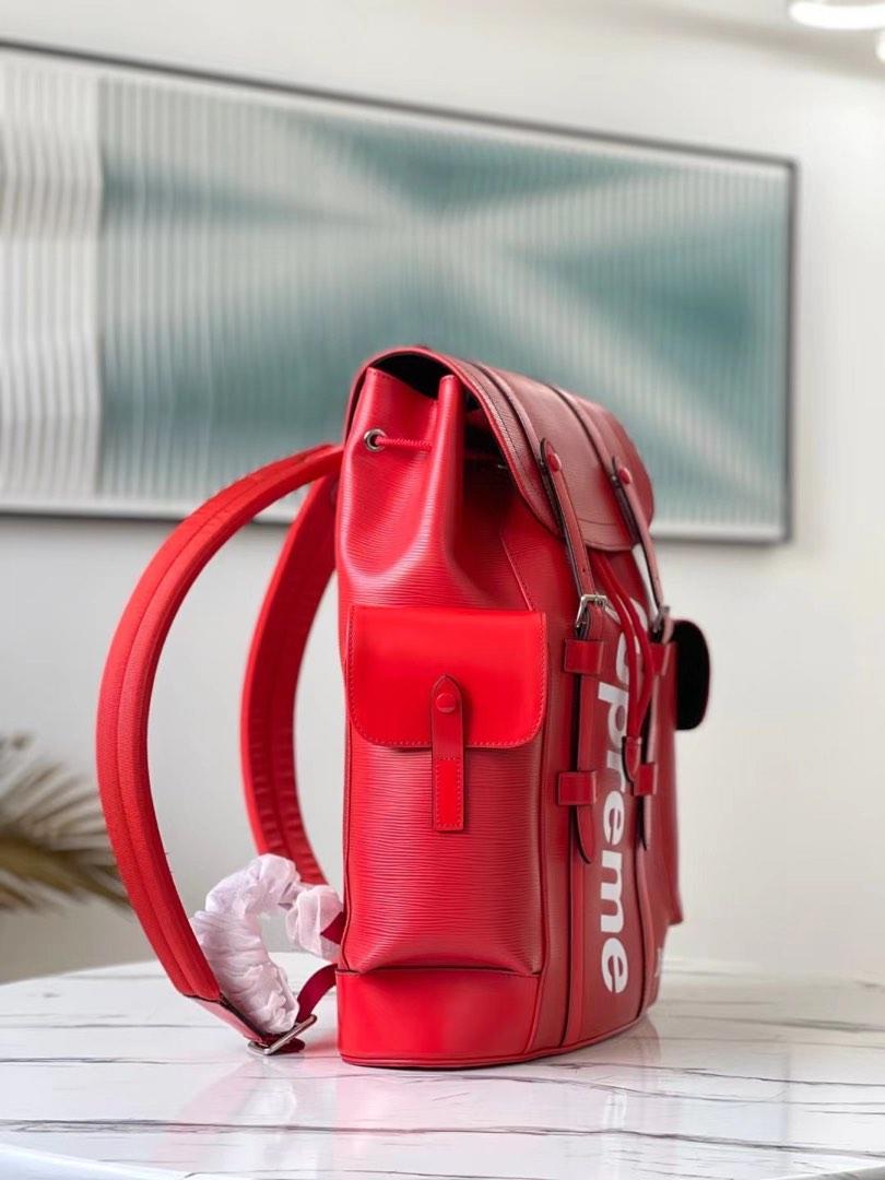 Louis Vuitton X Supreme Red Epi Leather Christopher PM Backpack Louis  Vuitton