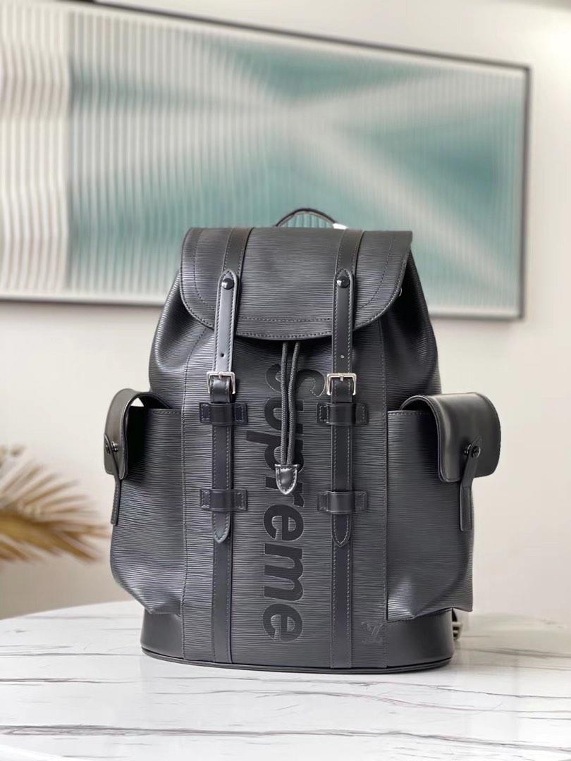 USED ** LOUIS VUITTON x SUPREME 100% AUTHENTIC LV CHRISTOPHER BACKPACK - BLACK