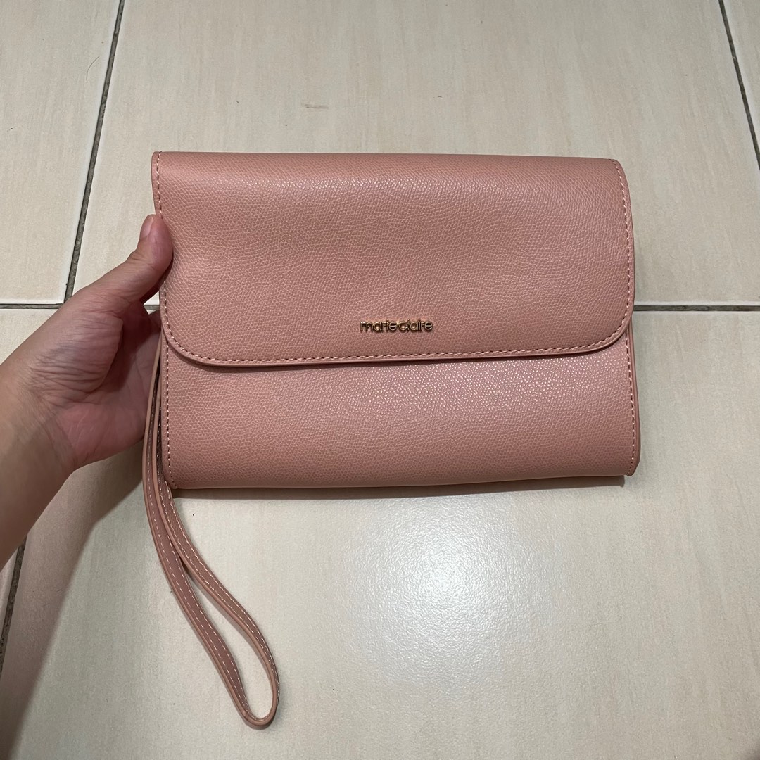 Marie Claire Nude Pink Magnetic Wristlet Pouch Clutch Bag