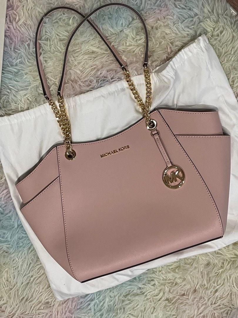 Michael Kors Jet Set Item Girls Zip Chain Crossbody Bag Pink Dark Powder  Blush  eBay