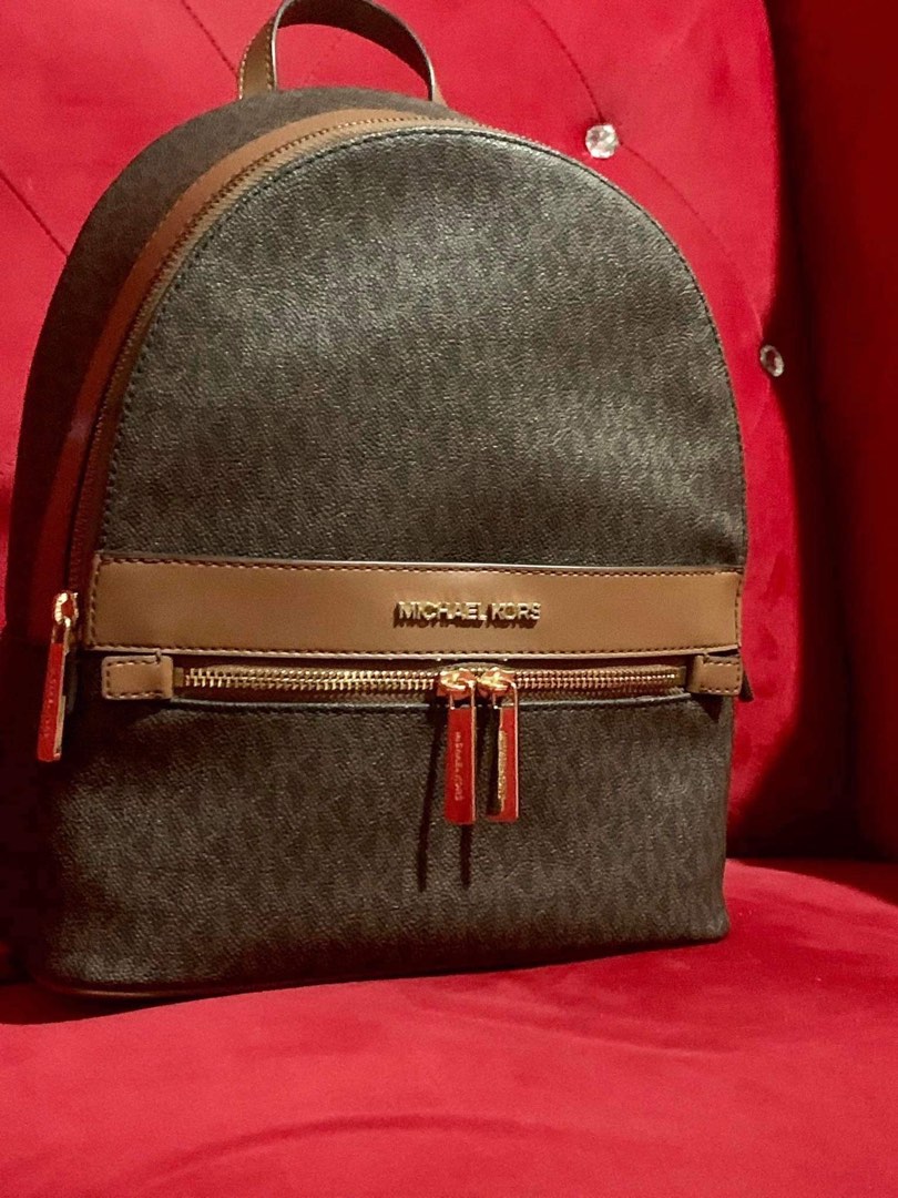 Mk mono brown backpack, Luxury, Bags & Wallets on Carousell