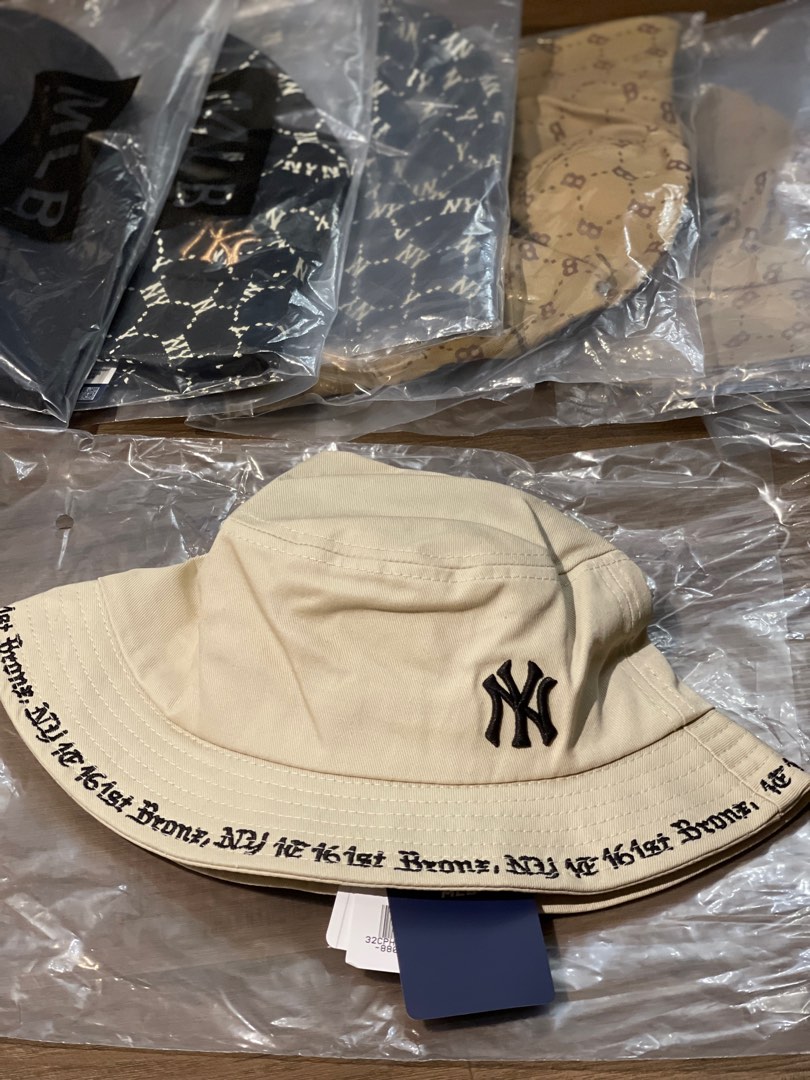 MLB NY Yankees Gothic Bucket Hat Beige