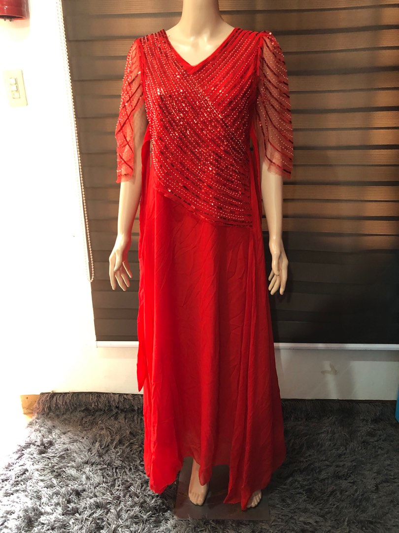 Mother/ Ninang Red gown, Women's Fashion, Dresses & Sets, Evening