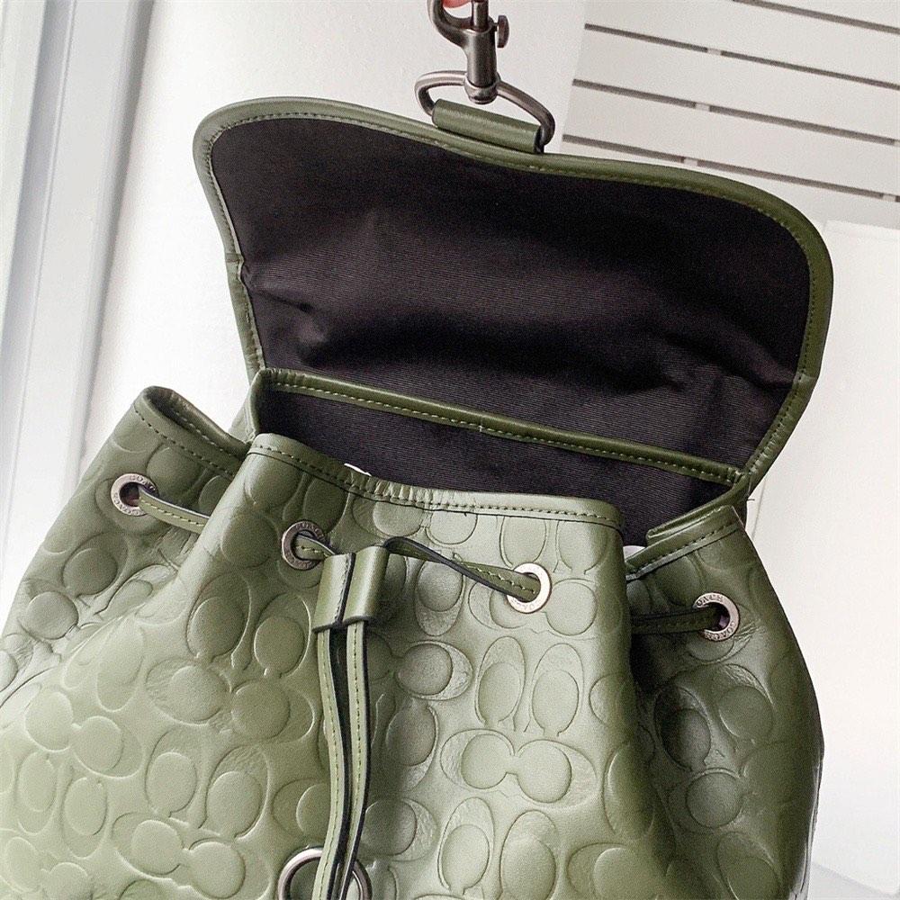 Coach green hotsell leather backpack