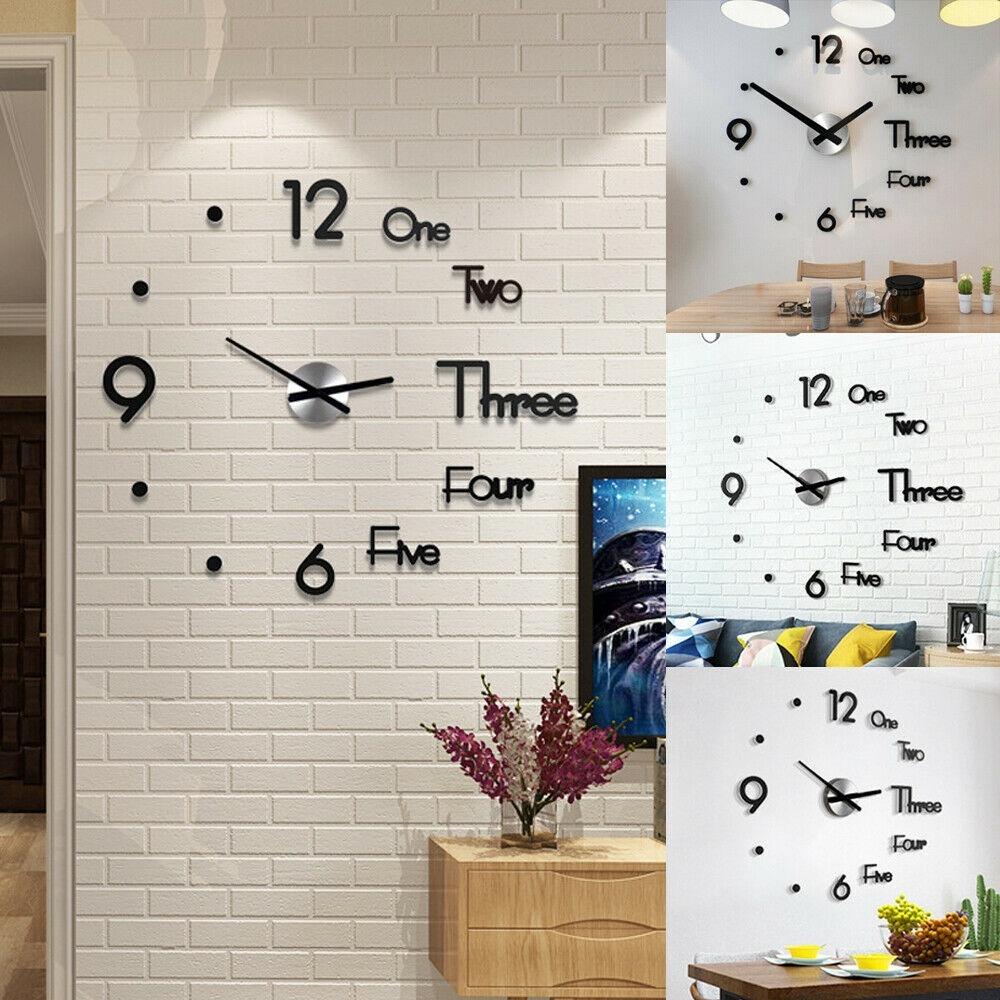 New Modern Extra Large Number Wall Clock For Bedroom / Living Room
