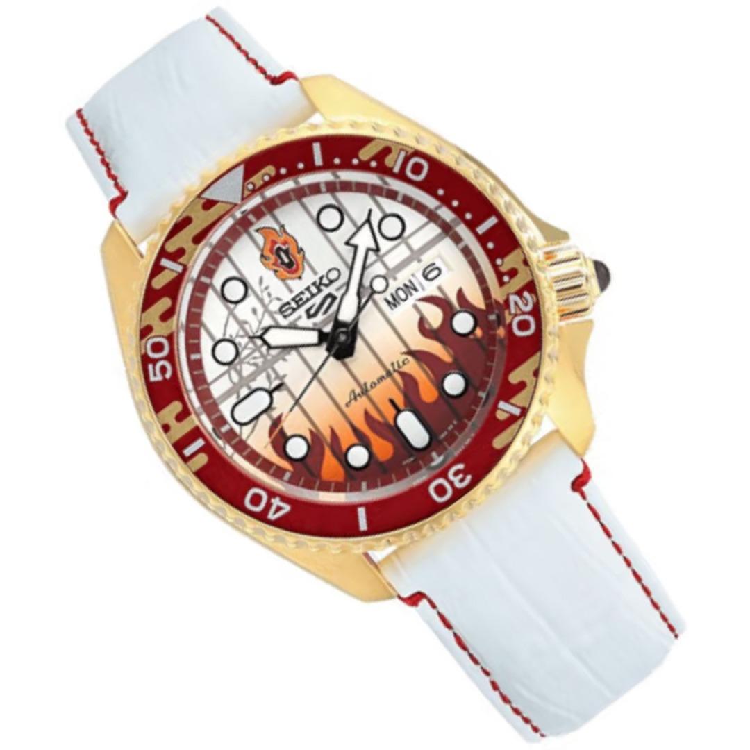 NEW Seiko Demon Slayer SRPJ28K1 SRPJ28 Kyojuro Rengoku White Leather
