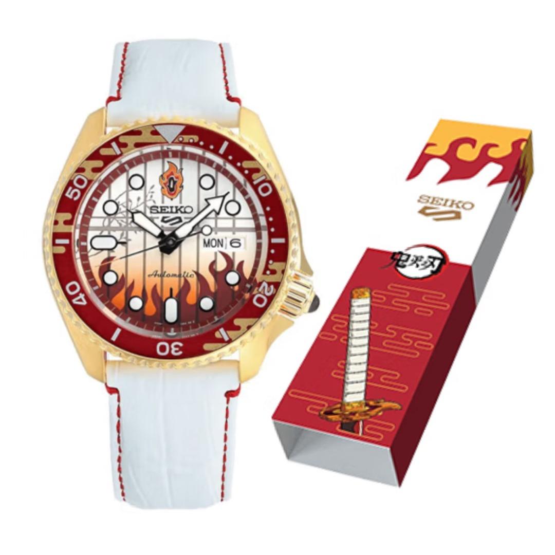 NEW Seiko Demon Slayer SRPJ28K1 SRPJ28 Kyojuro Rengoku White Leather 
