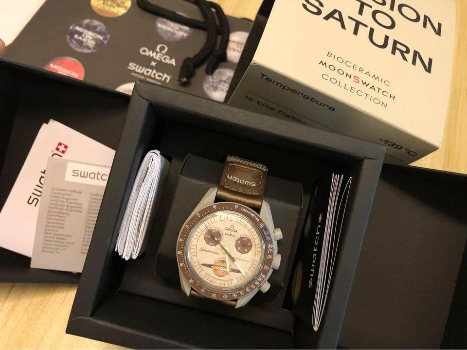Omega X Swatch Mission to Saturn, 名牌, 手錶- Carousell