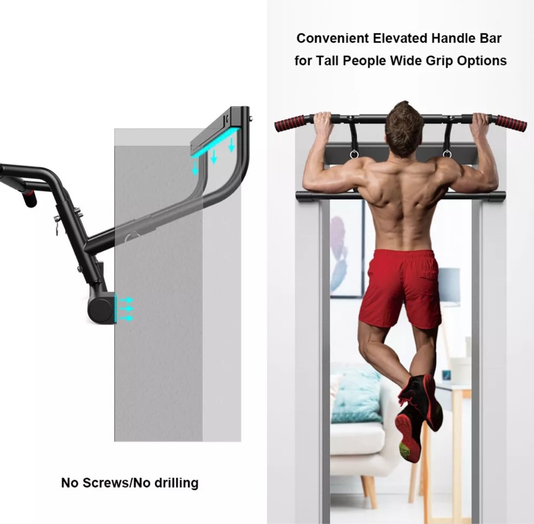 Dip Station ONETWOFIT Doorway, Adjustable Wall Mount Chin Up Bar