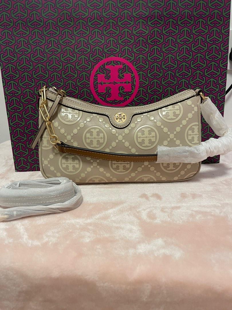 Original Tory Burch T monogram contrast studio clutch crossbody bag,  Women's Fashion, Bags & Wallets, Clutches on Carousell