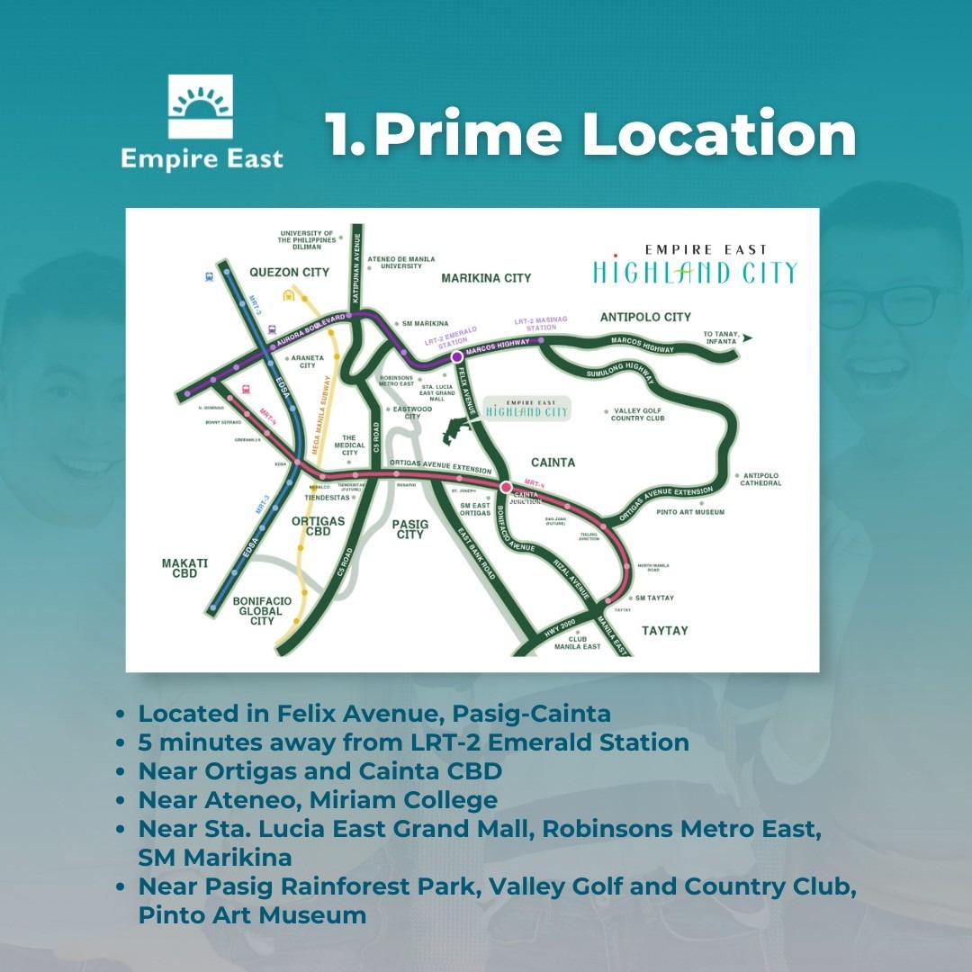 Preselling Studio Unit in Pasig-Cainta EMPIRE EAST HIGHLAND CITY for ...
